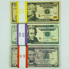 Load image into Gallery viewer, 3 Type Mix Prop Money-Double Sided Full Print Fake 200 Pcs $20,$10,$5
