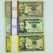 Load image into Gallery viewer, Mix 3 Type 200 Pcs Prop Money-Double Sided Full Print Play Dollar $50,$20,$10
