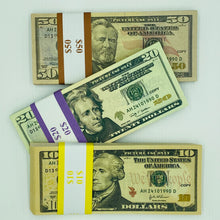 Load image into Gallery viewer, Mix 3 Type 300 Pcs Prop Money-Double Sided Full Print Play Dollar $50,$20,$10
