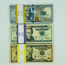 Load image into Gallery viewer, 200 Pcs Mix 3 Type Prop Money-Double Sided Full Print Fake Dollar $100,$20,$10
