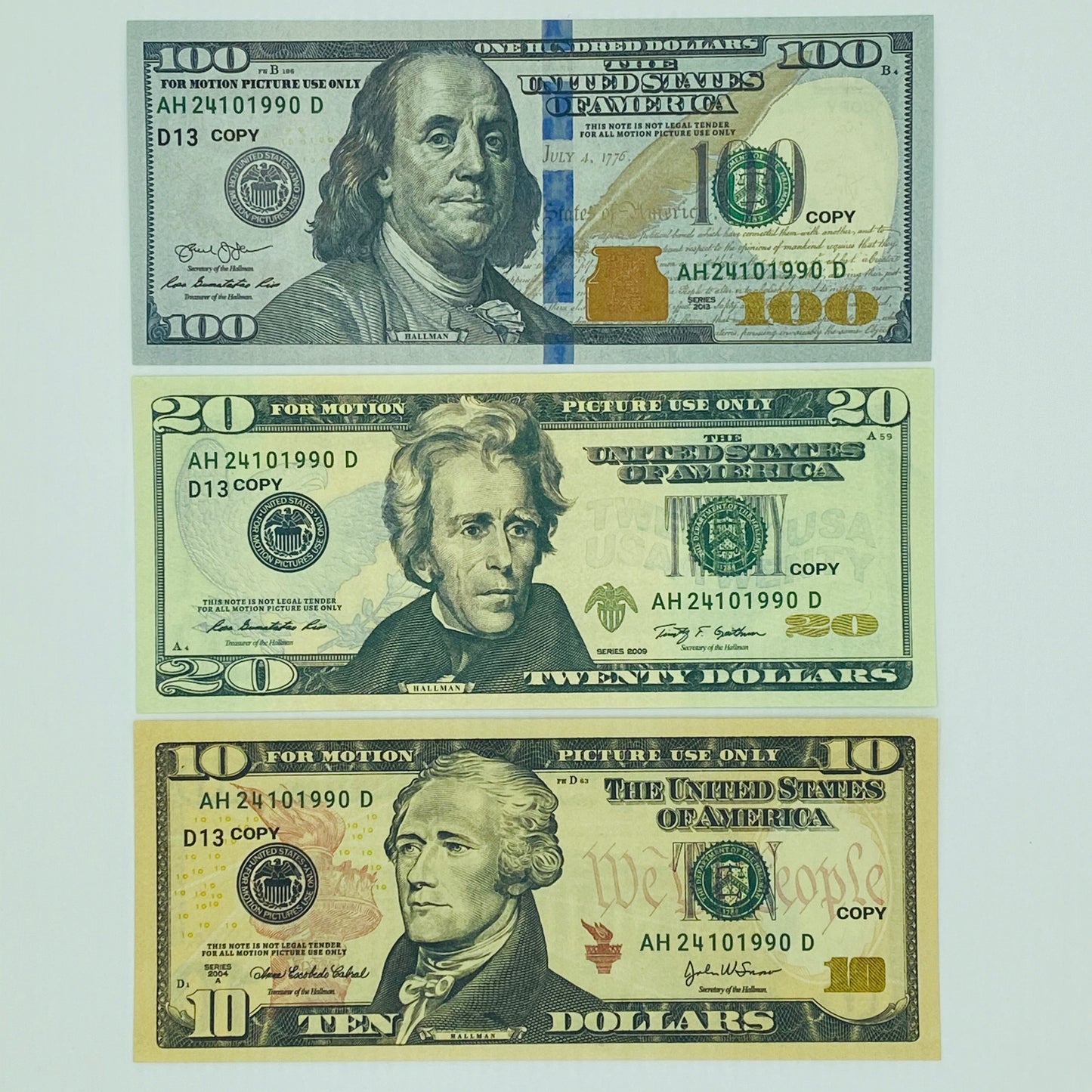 Prop Money Mix $100 $50 $20 Looks Real Double Side Fake Bills