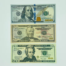 Load image into Gallery viewer, 300 Pcs Mix Prop Money Double Sided Full Print  Dollar Play Game Stack $100,$50,$20
