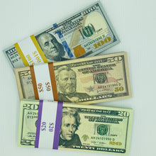 Load image into Gallery viewer, 400 Pcs Mix Prop Money Double Sided Full Print  Dollar Play Game Stack $100,$50,$20
