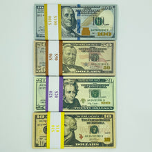 Load image into Gallery viewer, 4 Type Mix Prop Money-Double Sided Full Print fake Dollar 300 Pcs $100,$50,$20,$10
