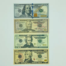 Load image into Gallery viewer, 4 Type Mix Prop Money-Double Sided Full Print fake Dollar 300 Pcs $100,$50,$20,$10
