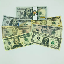 Load image into Gallery viewer, Realistic Prop Money, Double Sided Full Print Play Game Dollar 200 Pcs 6 Type Mix
