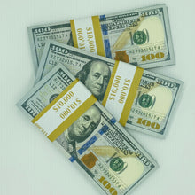 Cargar imagen en el visor de la galería, Realistic Prop Money Double Sided Looks Real Full Printed 100 Pcs $100
