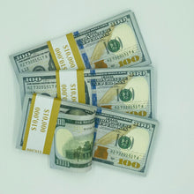 Cargar imagen en el visor de la galería, 400 Pcs $100 Prop Movie Money Replica Double Sided Looks Real Full Printed
