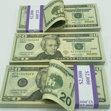 Cargar imagen en el visor de la galería, 200 Pcs $20 Realistic Prop Money Double Sided Looks Real Full Printed Stack
