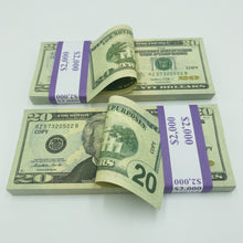 Load image into Gallery viewer, 400 Pcs $20 Replica Prop Money Double Sided Looks Real Full Printed Stack
