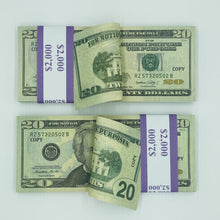 Cargar imagen en el visor de la galería, 200 Pcs $20 Realistic Prop Money Double Sided Looks Real Full Printed Stack
