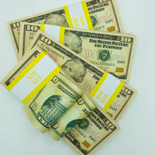 Cargar imagen en el visor de la galería, 300 Pcs $10 Replica Prop Money Double Sided Full Printed Stack
