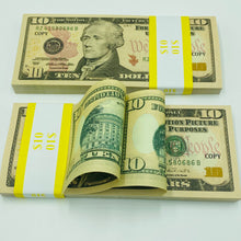 Cargar imagen en el visor de la galería, 300 Pcs $10 Replica Prop Money Double Sided Full Printed Stack
