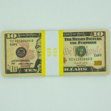 Cargar imagen en el visor de la galería, 100 Pieces 10 Dollar Replica Prop Movie Money Double Sided Full Printed Stack
