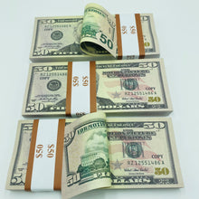 Cargar imagen en el visor de la galería, 100 Pcs 50 US Dollar Replica Prop Money Double Sided Full Printed
