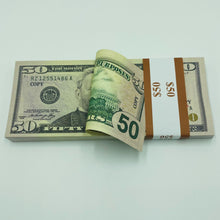 Cargar imagen en el visor de la galería, 100 Pcs 50 US Dollar Replica Prop Money Double Sided Full Printed
