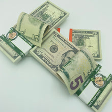 Cargar imagen en el visor de la galería, 300 Pcs $5 Prop Movie Money-Double Sided Looks Real Full Printed Stack
