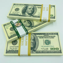 Cargar imagen en el visor de la galería, Old US Dollar Prop Money 100 pcs $100 Fake Money 2 Side Looks Real
