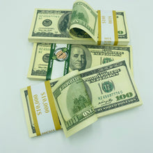 Cargar imagen en el visor de la galería, Old US Dollar Prop Money 100 pcs $100 Fake Money 2 Side Looks Real
