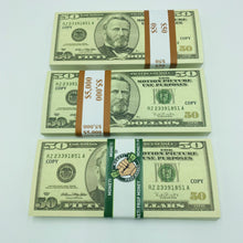 Cargar imagen en el visor de la galería, Old US Dollar Prop Money 100 pcs $50 Fake Money 2 Side Looks Real
