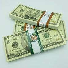 Cargar imagen en el visor de la galería, Old US Dollar Prop Money 100 pcs $50 Fake Money 2 Side Looks Real
