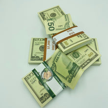 Cargar imagen en el visor de la galería, Old US Dollar Prop Money 100 pcs $50 Fake Money 2 Side Looks Real
